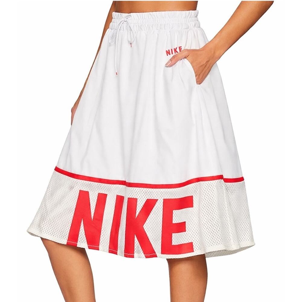 Nike Women’s L White Sportswear Dri-FIT Athletic Skirt Mesh Logo Tennis Running